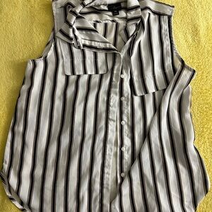 Striped Sleeveless Blouse